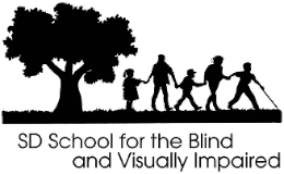 Logo with silhouette of a tree and 5 people with text SD School for the Blind and Visually Impaired